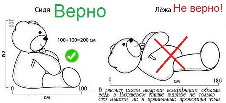 Как измерить размер Плюшевого Медведя.