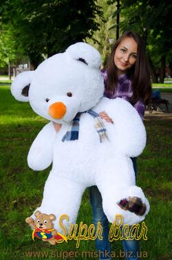 Мишка Клетка Белый 130 см